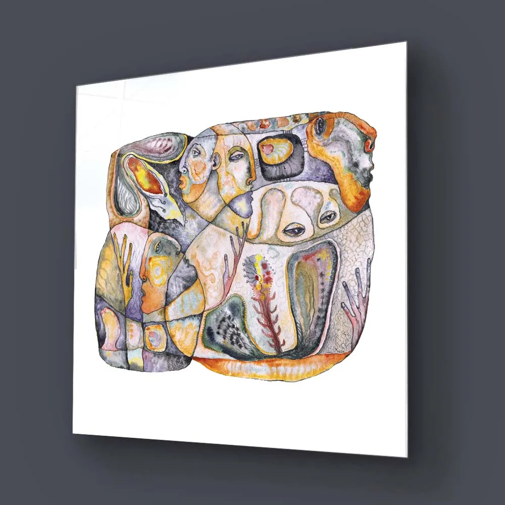 Abstract Bioforms Glass Wall Art