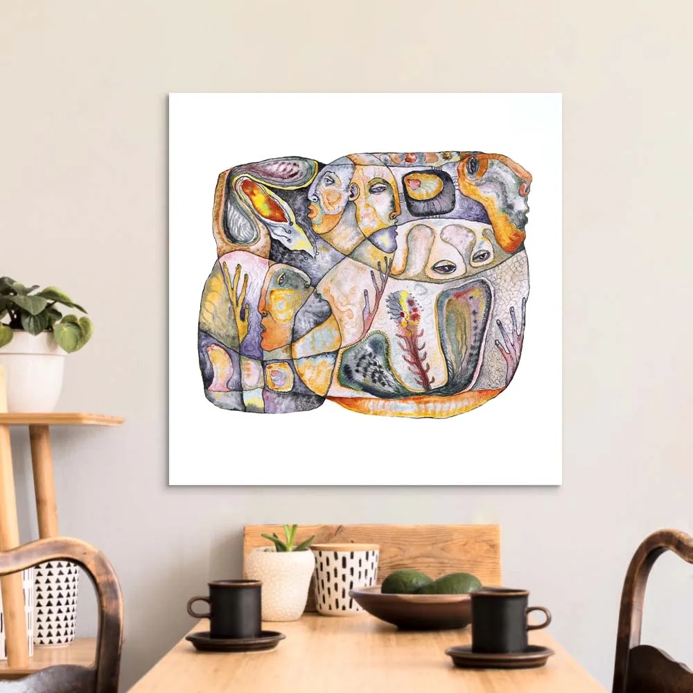Abstract Bioforms Glass Wall Art