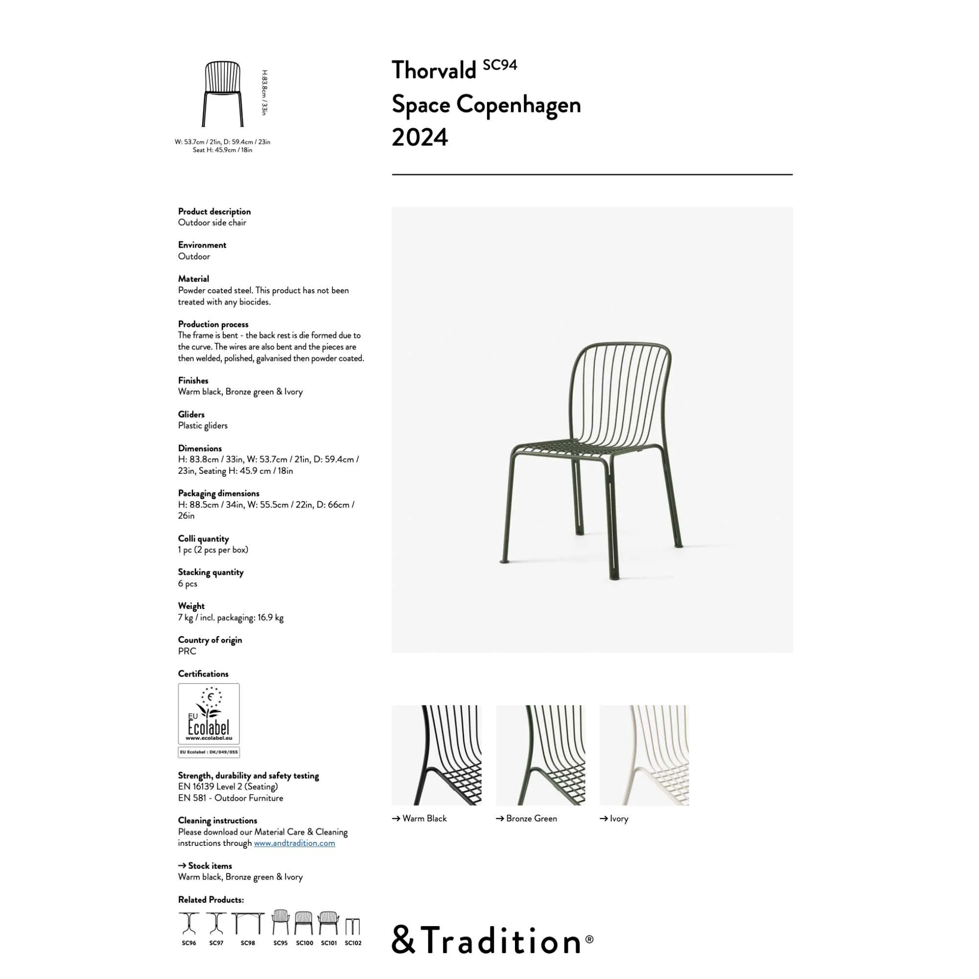 &Tradition SC94 Thorvald side chair