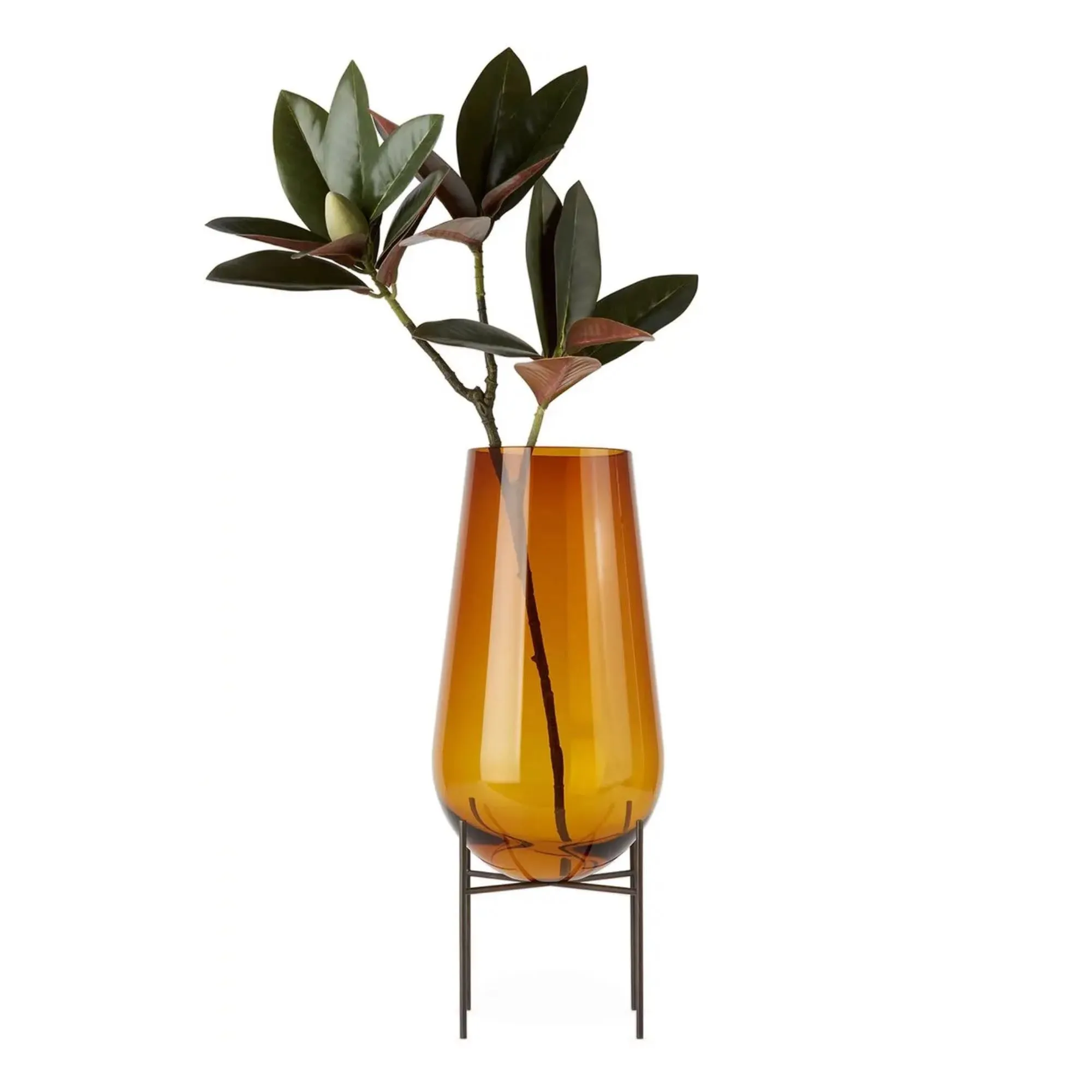 Audo Copenhagen chasse vase small, bronzed brass/amber