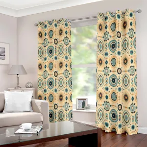 Aztec Mandala Floral Printed Curtain Set
