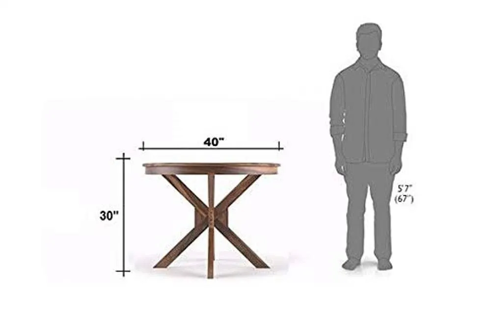 Ganpati Arts Sheesham Wood Round 4 Seater Dining Table Set with 4 Chairs Furniture for Home Dining Room Set Wooden Furniture for Living Room (Natural Finish)