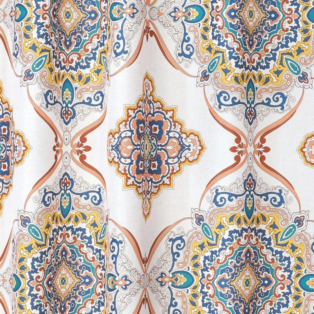 Henna Medallion Fabric Shower Curtain