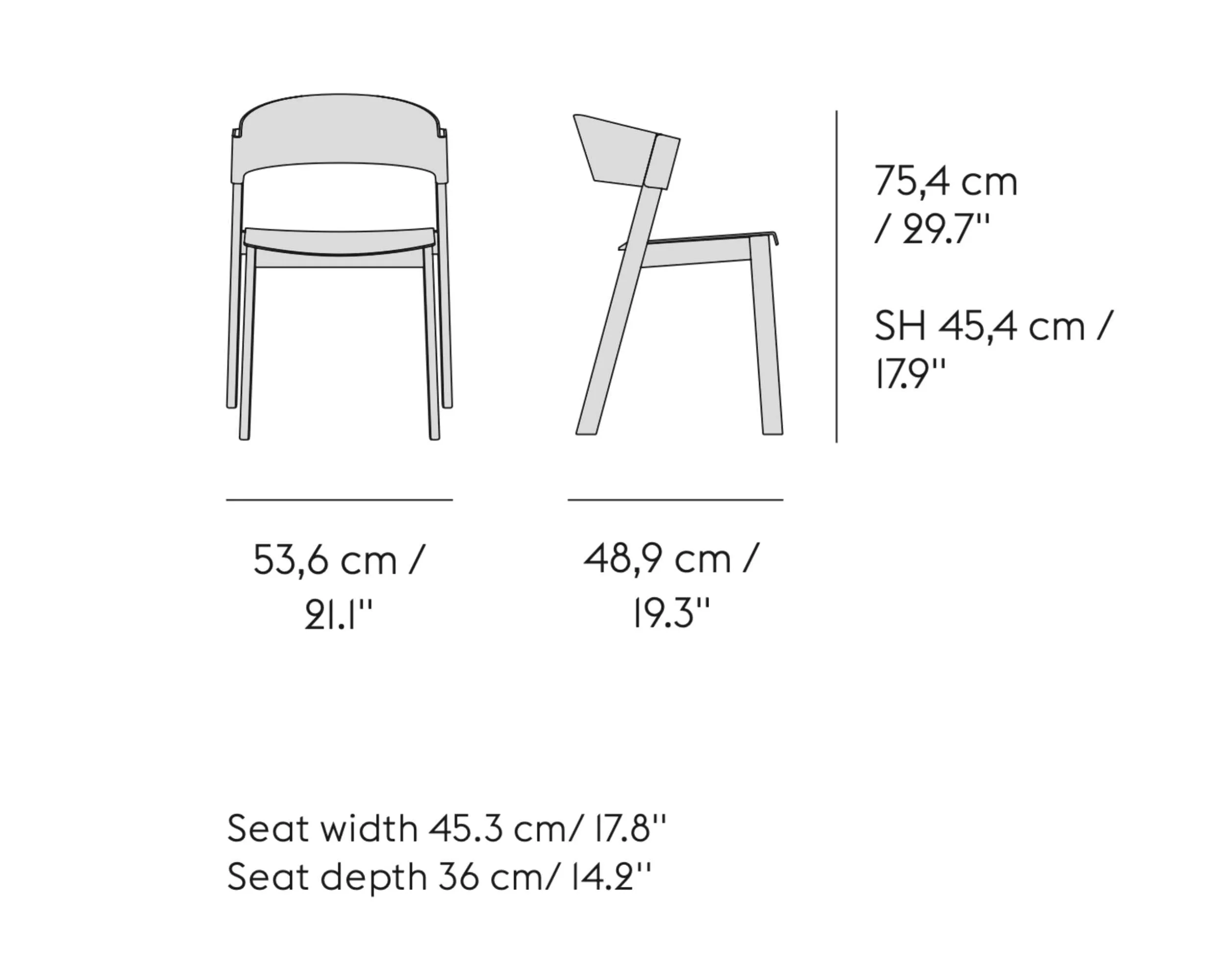 Muuto Cover side chair, cognac leather/oak