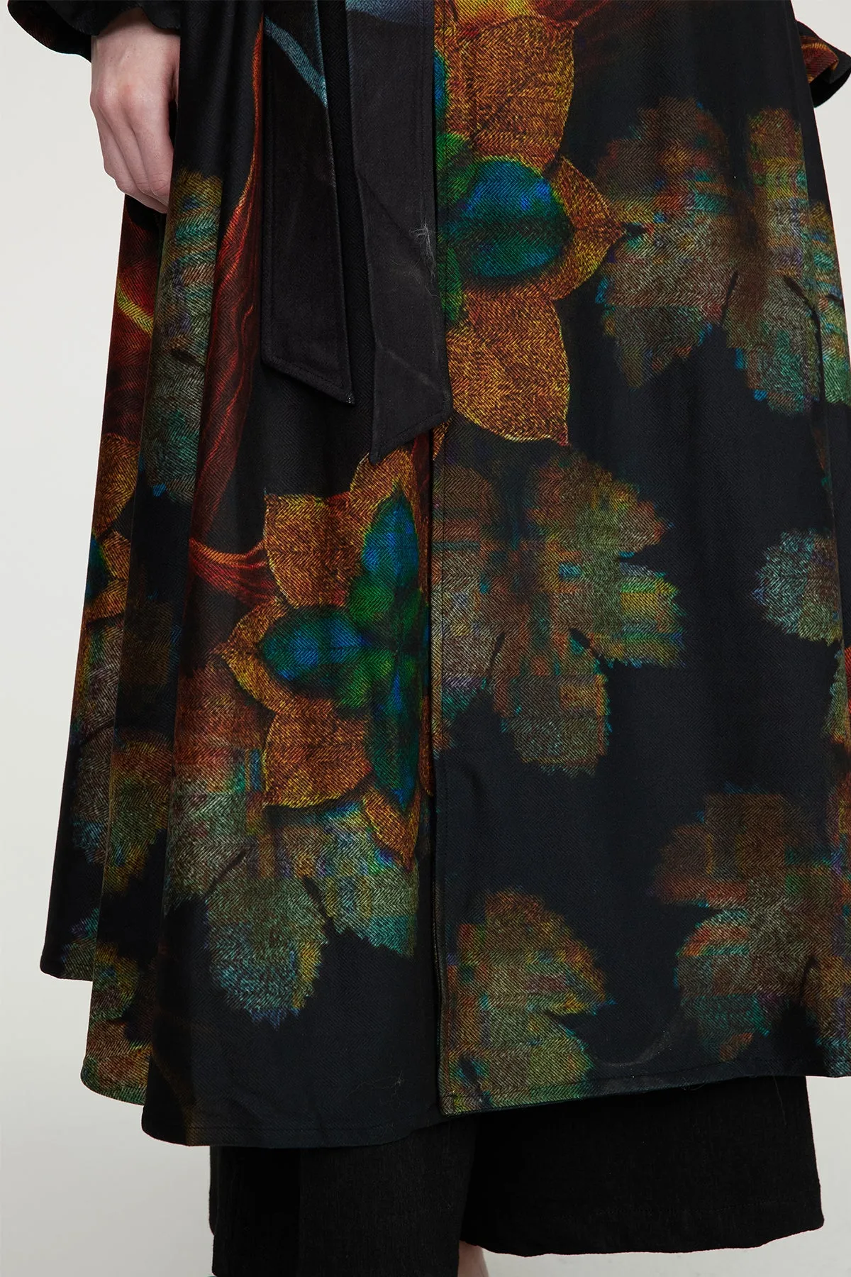Retro Print Cozy Casual Long Coat