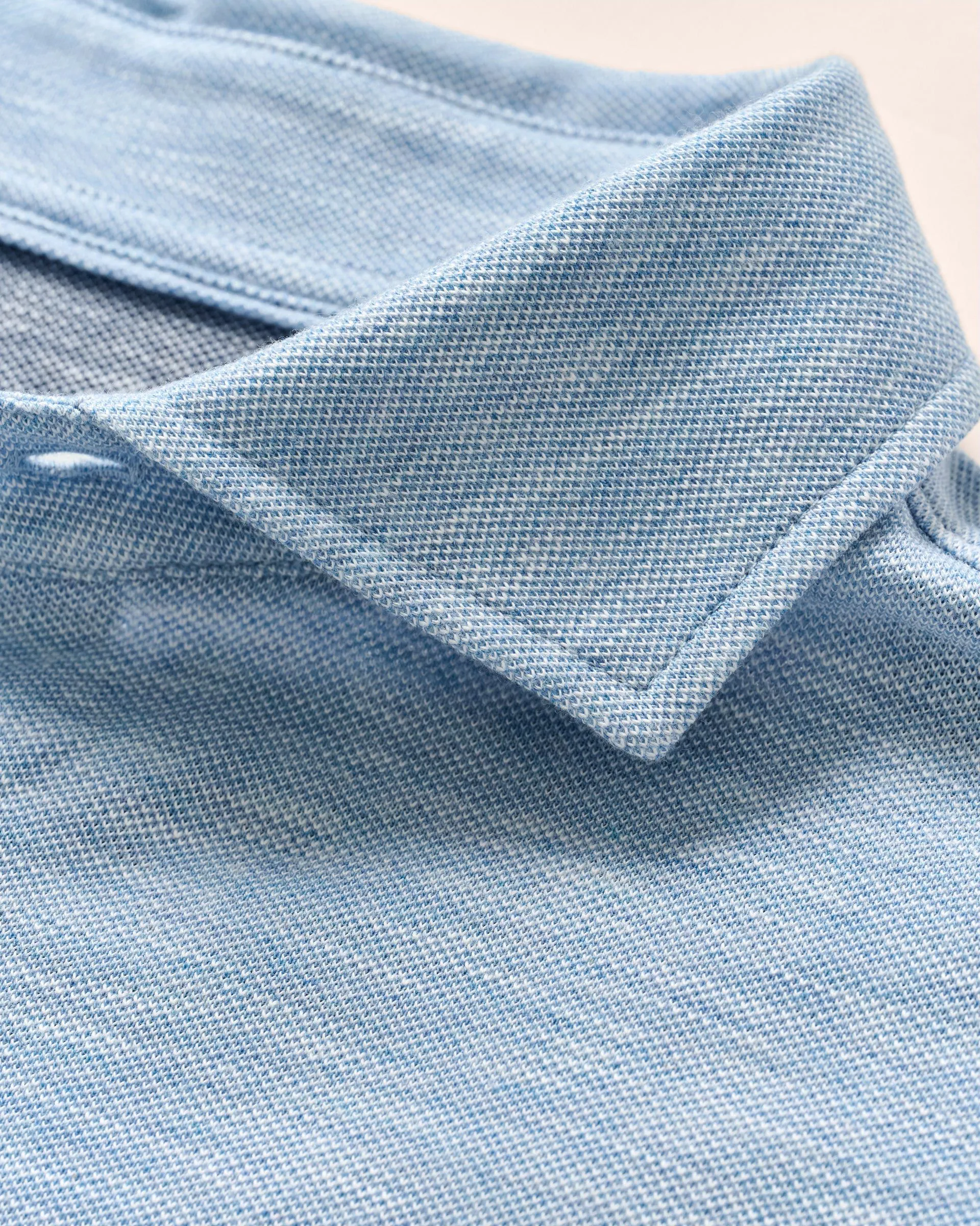 Short-Sleeve Knit Pique Button-Down Shirt - Tasca