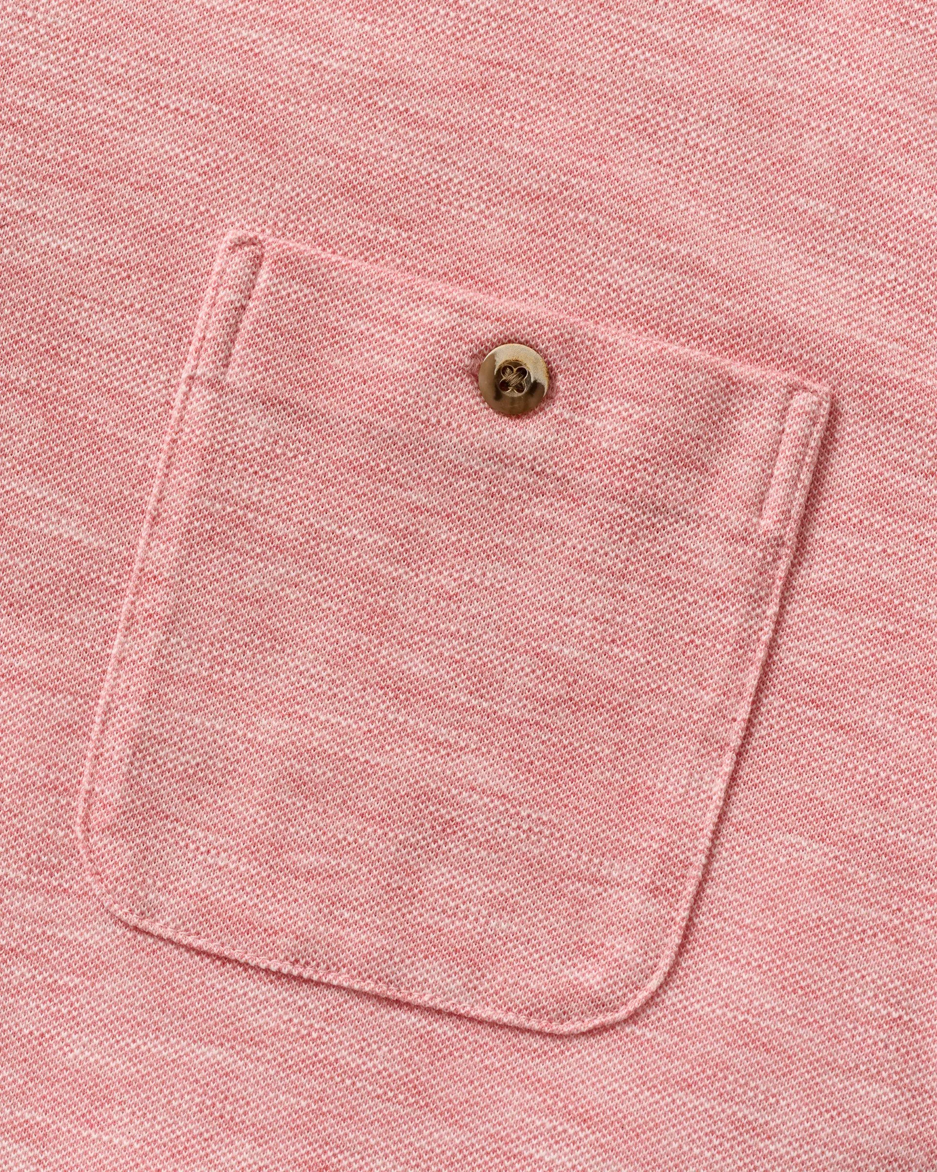 Short-Sleeve Knit Pique Button-Down Shirt - Tasca