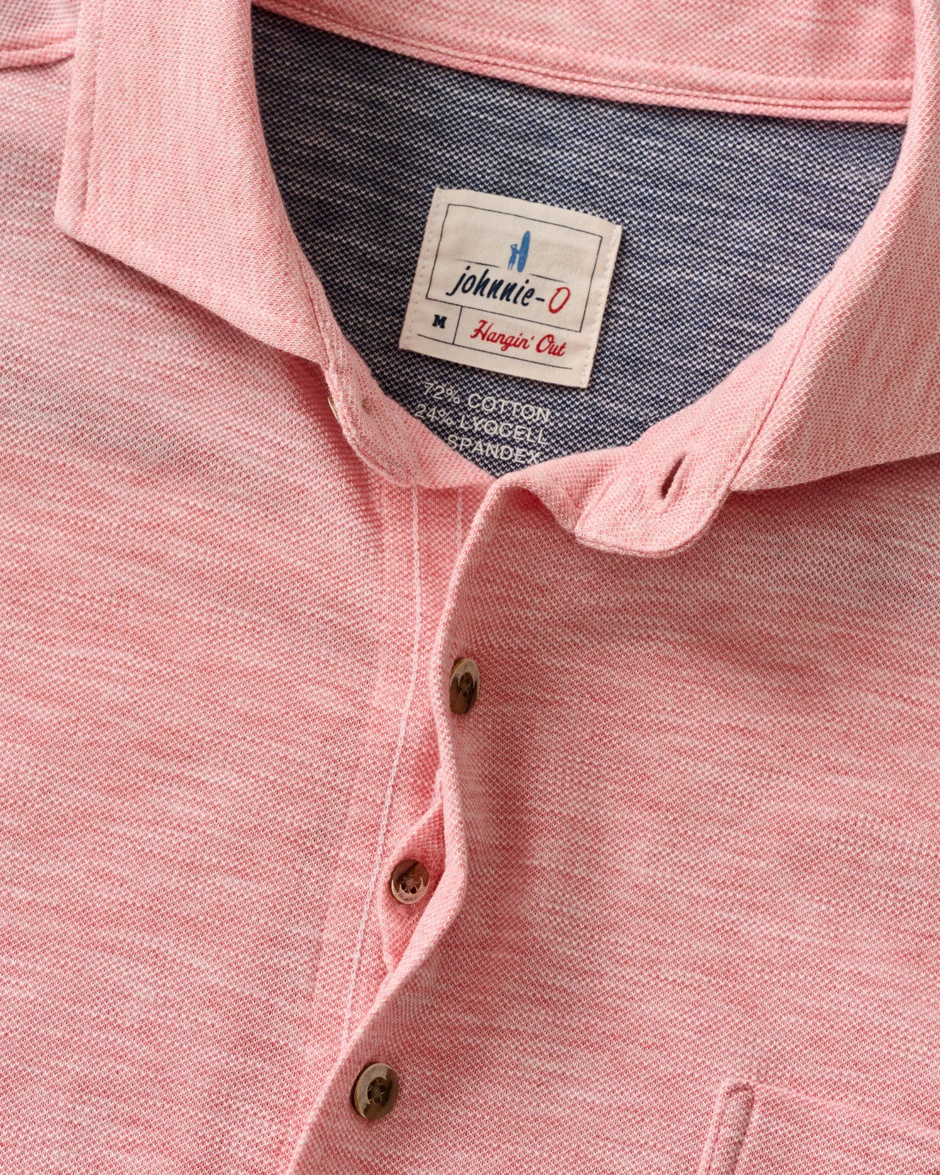 Short-Sleeve Knit Pique Button-Down Shirt - Tasca